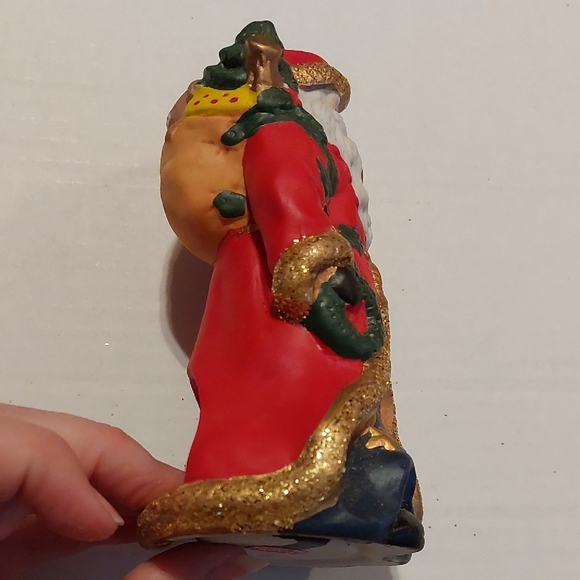 Santa Claus Holiday Ornament with Gold Accents - Picture 4 of 5